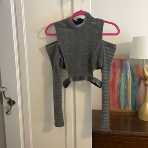 Revolve sparkly cut out top - small